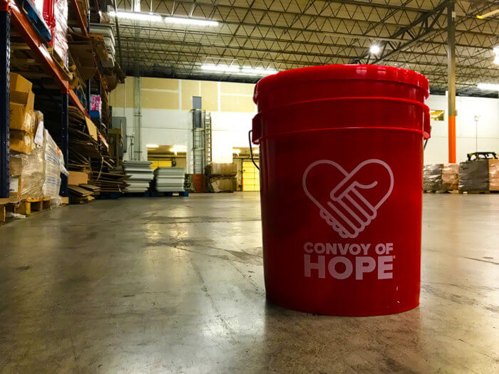 Convoy of Hope red bucket