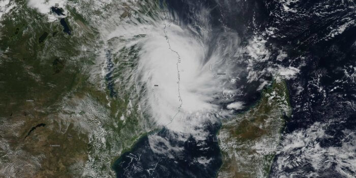 Cyclone Kenneth satellite view