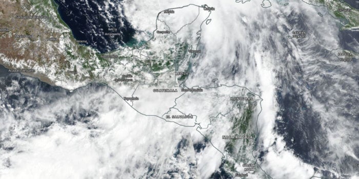 Satellite view of Tropical Storm Amanda
