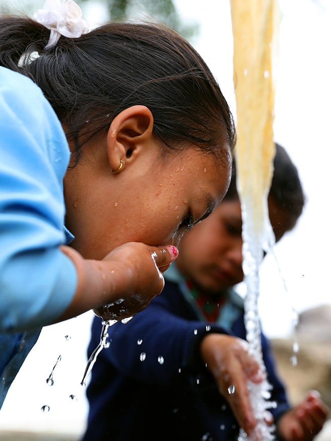 Clean water is provided by Convoy's Children's feeding program.