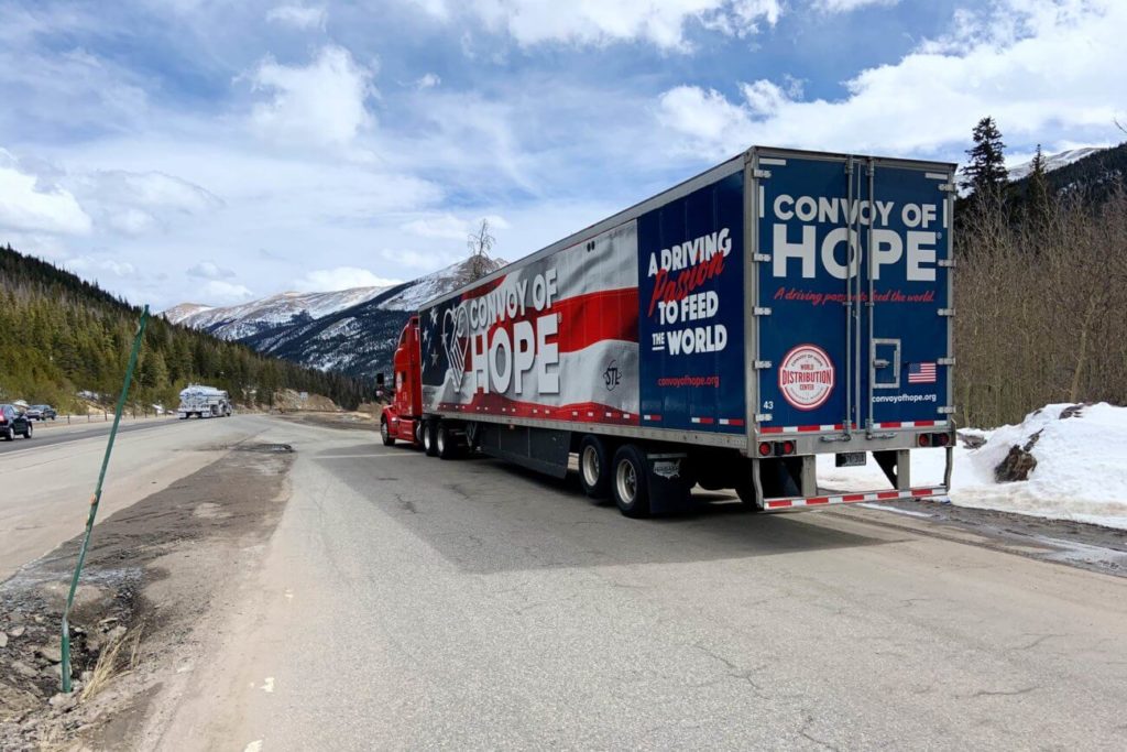Convoy of Hope trucks criss cross across the country delivering supplies