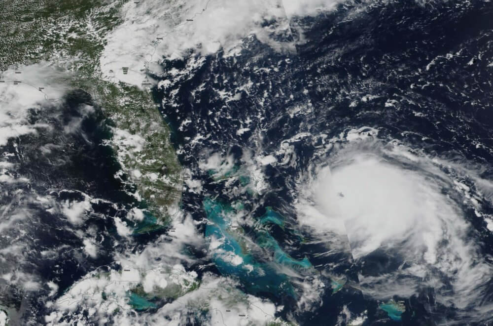 Early satellite imagery shows Dorian headed for the Bahamas