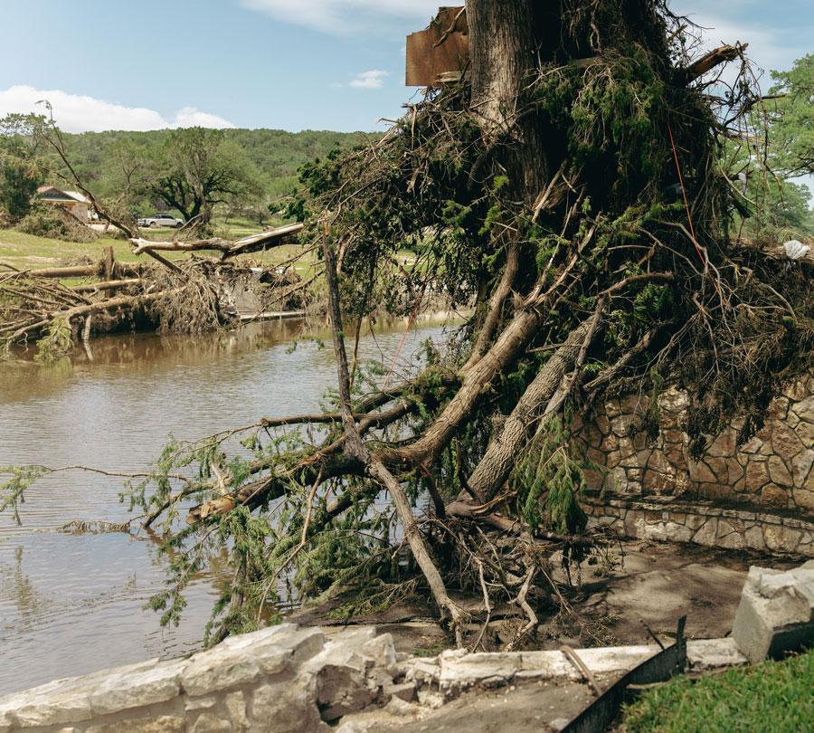 Destruction after flooding in Texas